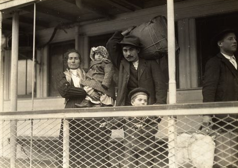 Italian family en route to Ellis Island