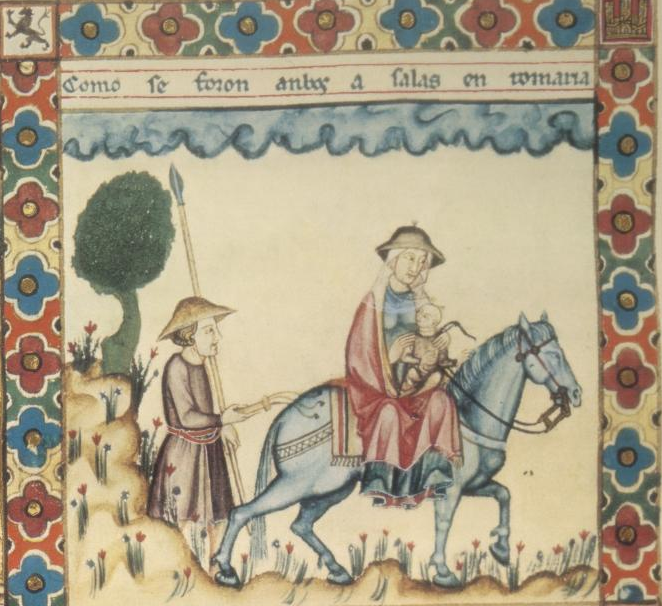 Parents and child on way to Salas (CSM 171)