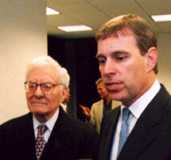 After a major renovation, the Bruno Walter<br> Auditorium re-opened on October 15, 2001, It was re-dedicated by His Royal Highness The Duke of York (right). Sir Peter Shaffer (left) also participated in the program.